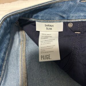 PAIGE Sarah Slim Light Blue Denim Jeans